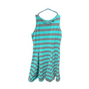 Arizona Blue and Gray Striped Dress - L (14)